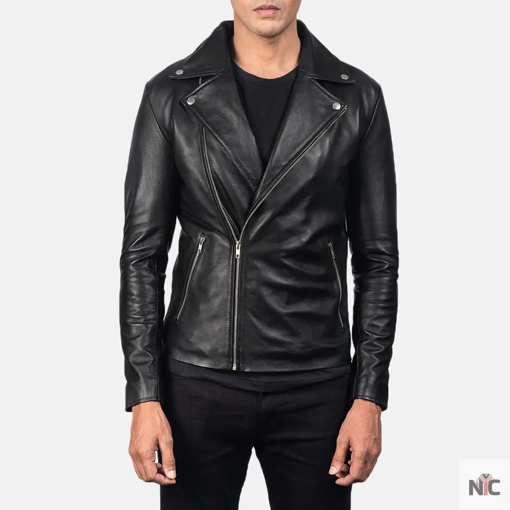 Noah Black Leather Biker Jacket NYC Jackets