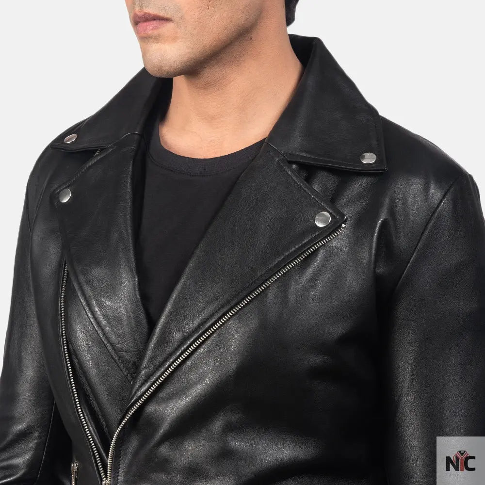 Noah Black Leather Biker Jacket NYC Jackets