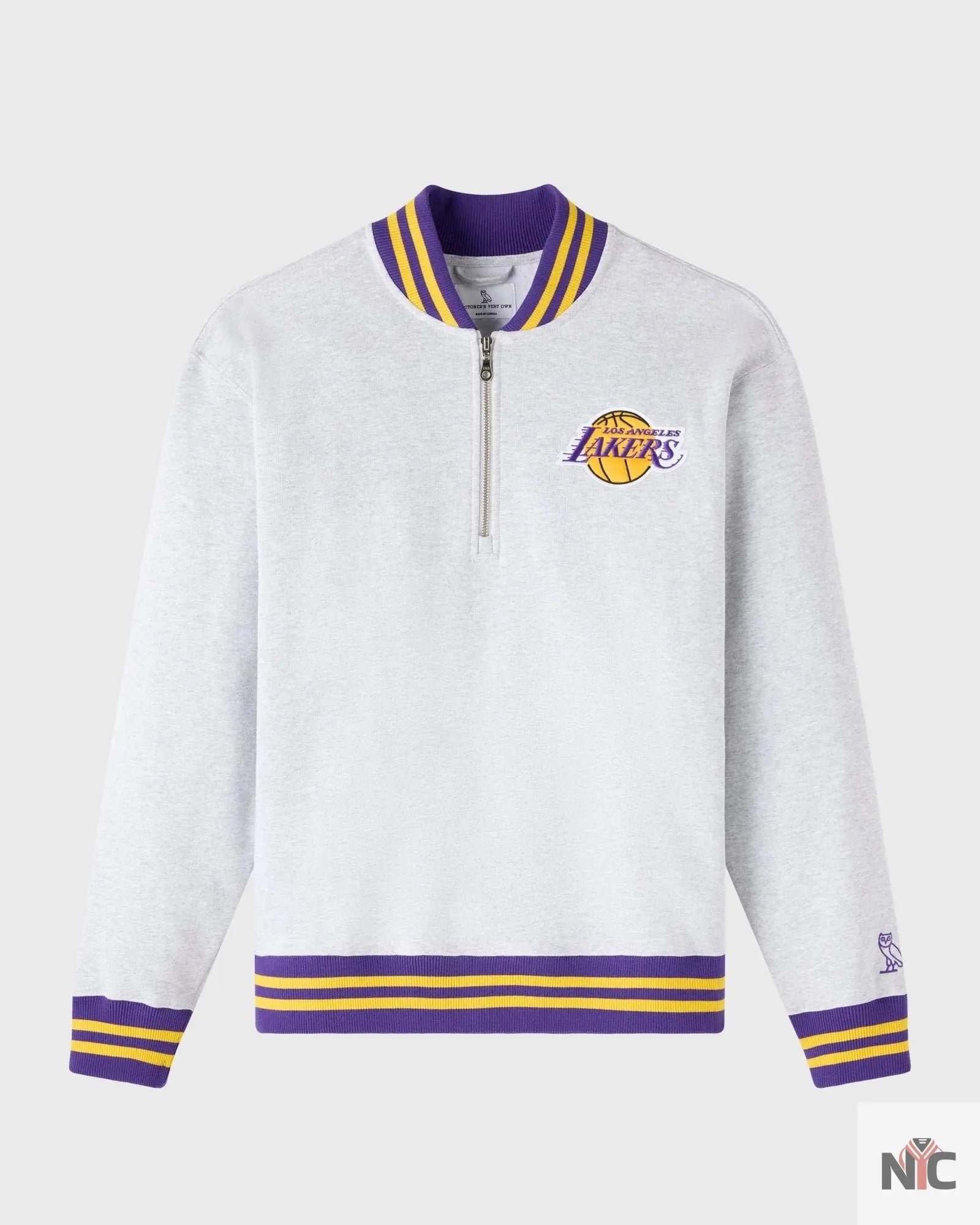 OVO X NBA Los Angeles Lakers Quarter-zip Mockneck Sweatshirt NYC Jackets