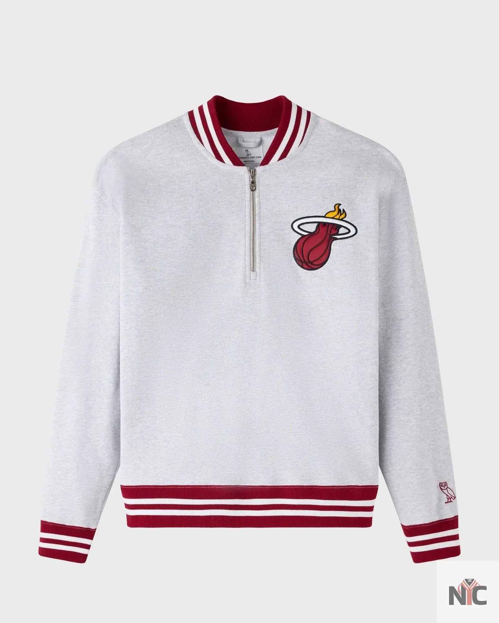 OVO X NBA Miami Heat Quarter-zip Mockneck Sweatshirt NYC Jackets