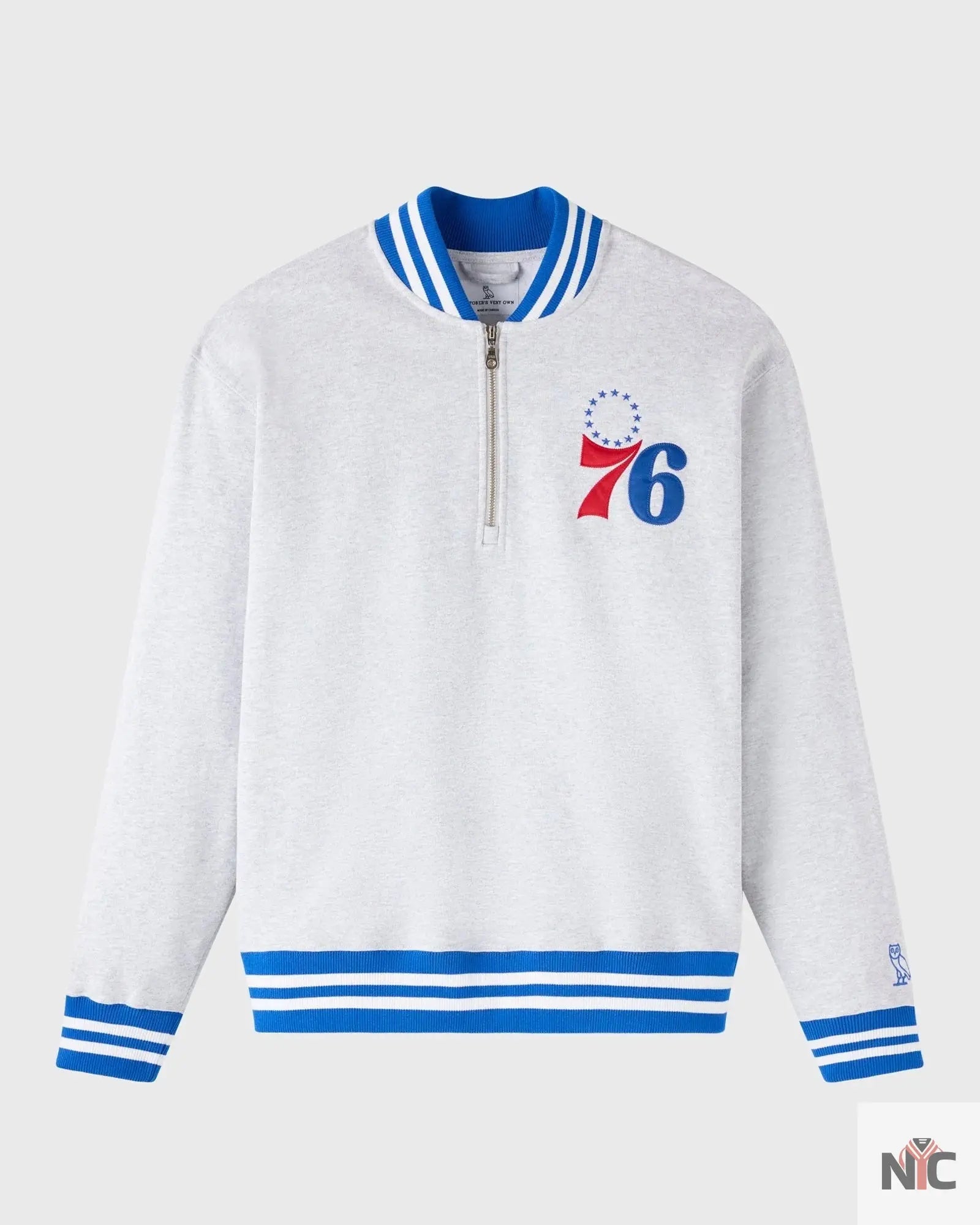 OVO X NBA Philadelphia 76ers Quarter-zip Mockneck Sweatshirt NYC Jackets