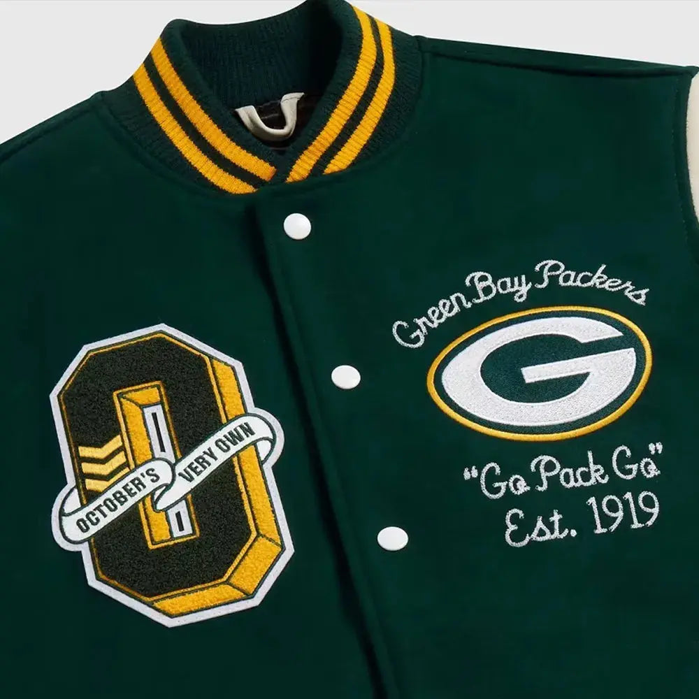 OVO X NFL Green Bay Packers Varsity Jacket NYC Jackets