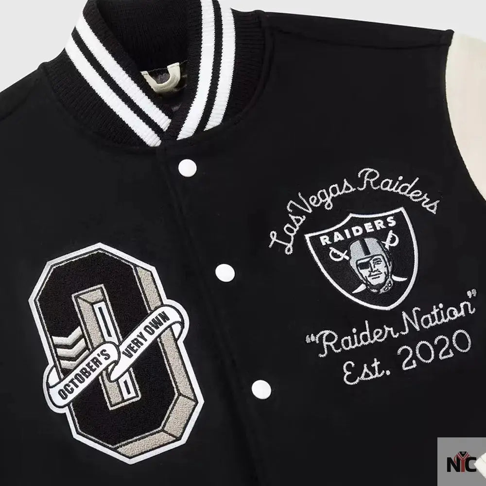 OVO X NFL Las Vegas Raiders Varsity Jacket NYC Jackets