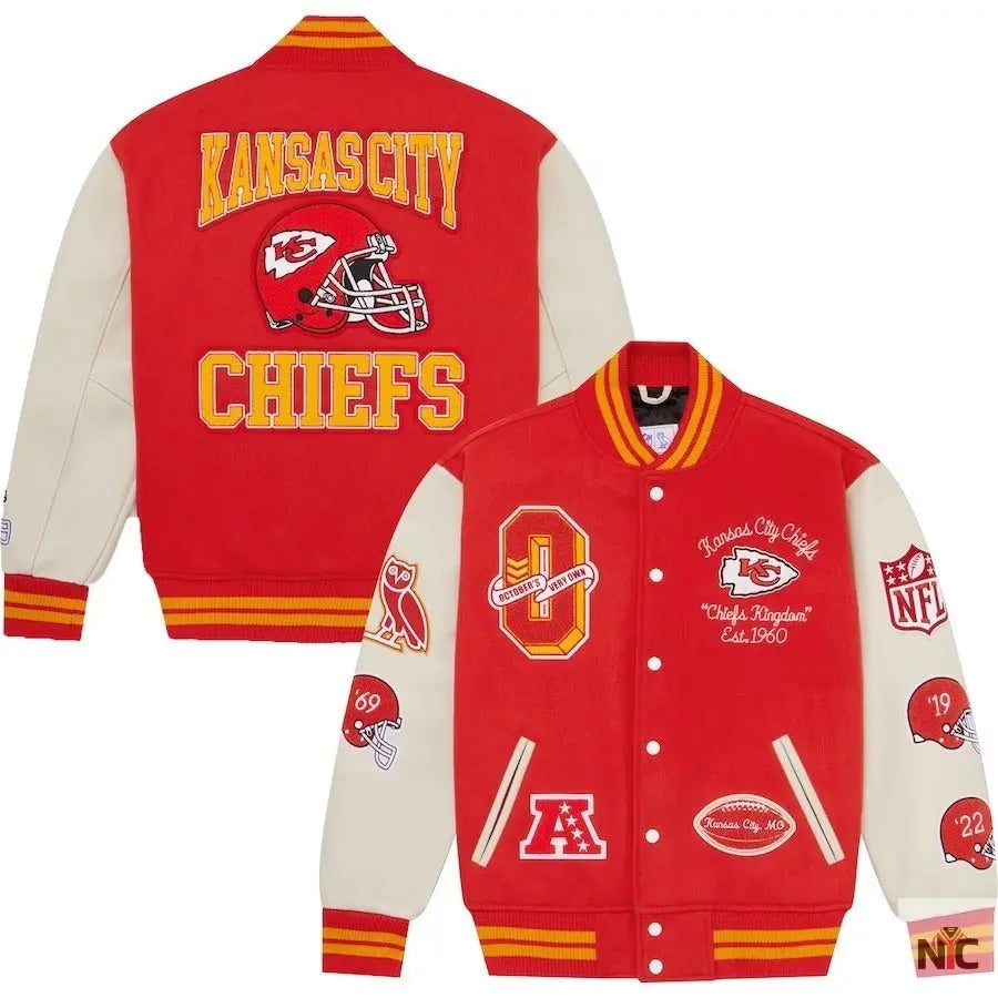 OVO x NFL Kansas City Chiefs Varsity Jacket NYC Jackets