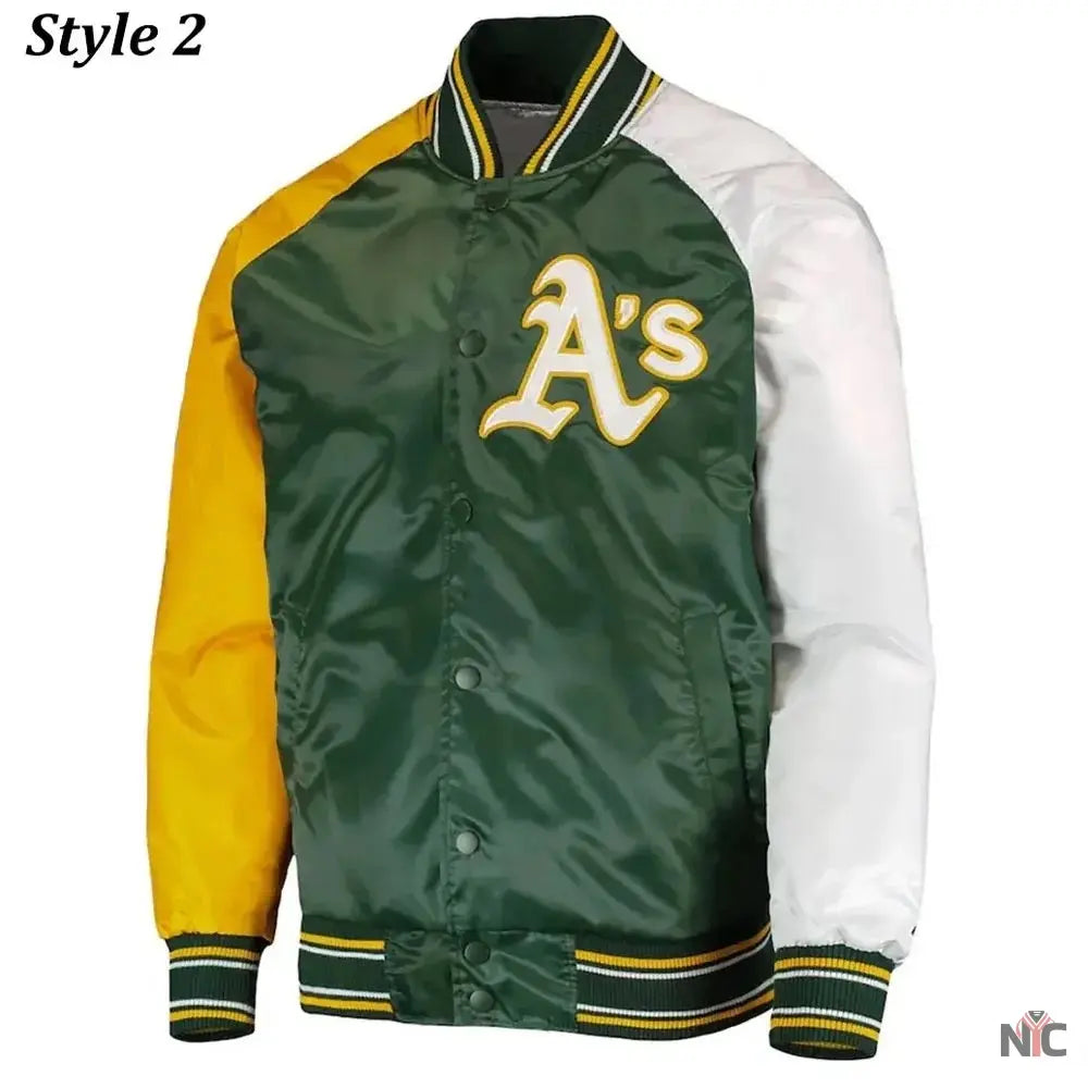 Oakland Athletics Lead Off Varsity Satin Jacket NYC Jackets