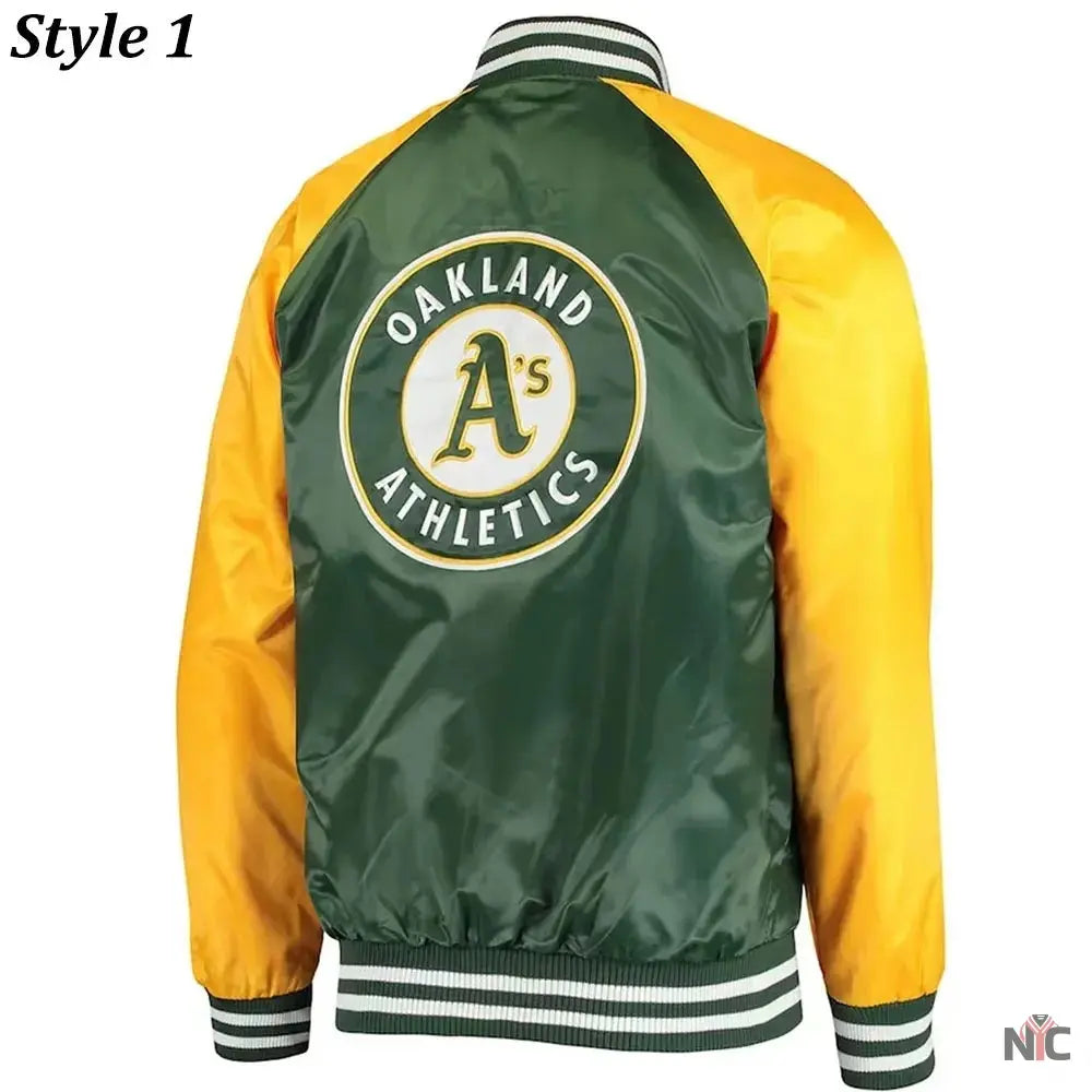 Oakland Athletics Lead Off Varsity Satin Jacket NYC Jackets