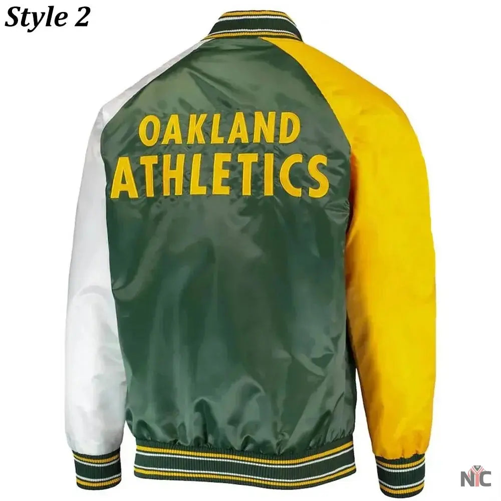 Oakland Athletics Lead Off Varsity Satin Jacket NYC Jackets