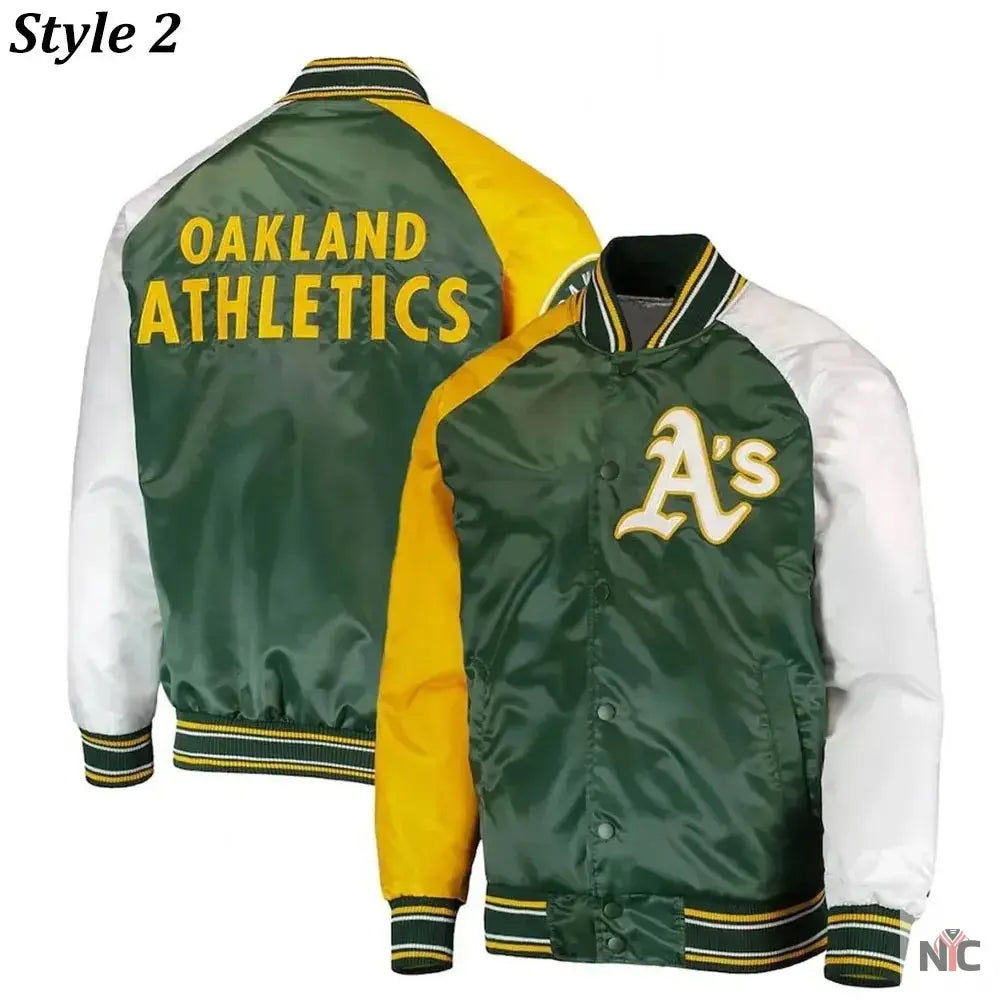 Oakland Athletics Lead Off Varsity Satin Jacket NYC Jackets