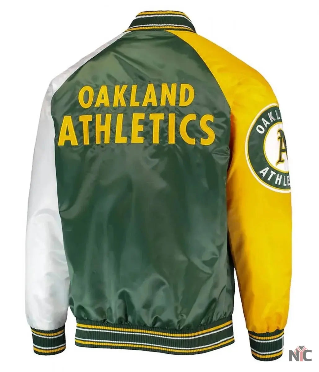 Oakland Athletics Reliever Satin Varsity Jacket NYC Jackets
