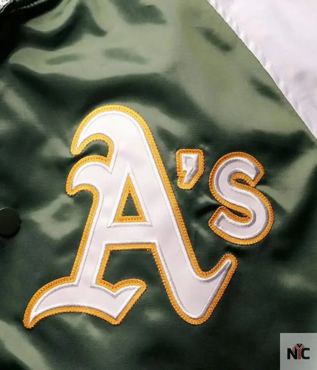 Oakland Athletics Reliever Satin Varsity Jacket NYC Jackets