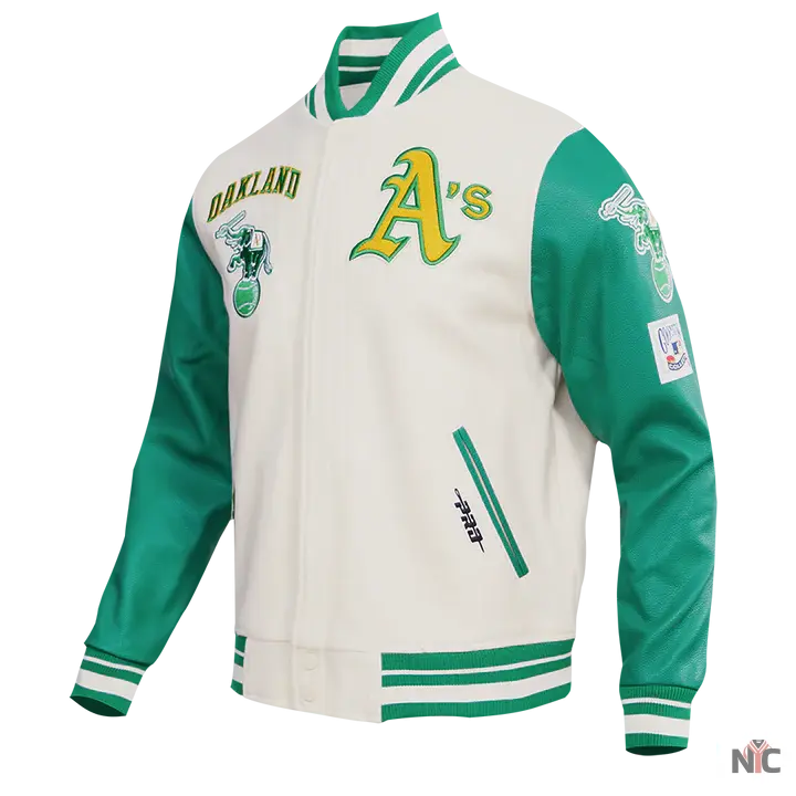 Oakland Athletics Retro Classic Rib Wool Varsity Jacket NYC Jackets