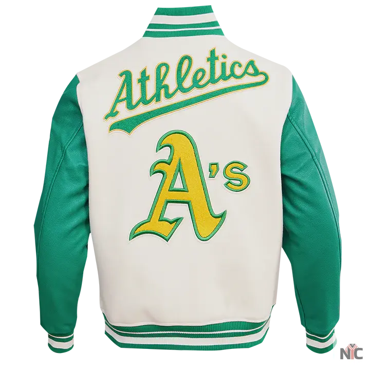 Oakland Athletics Retro Classic Rib Wool Varsity Jacket NYC Jackets