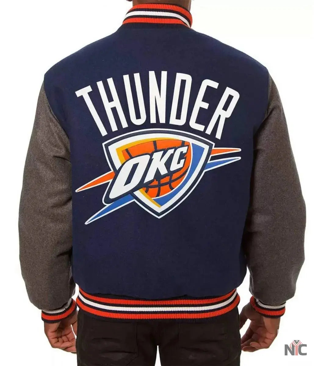 Oklahoma City Thunder Varsity Two Tone Jacket NYC Jackets