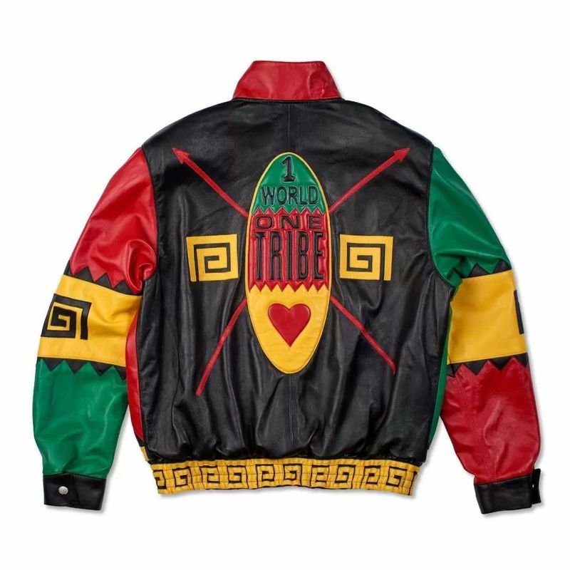 One World One Tribe Color Block Leather Jacket - NYC Jackets