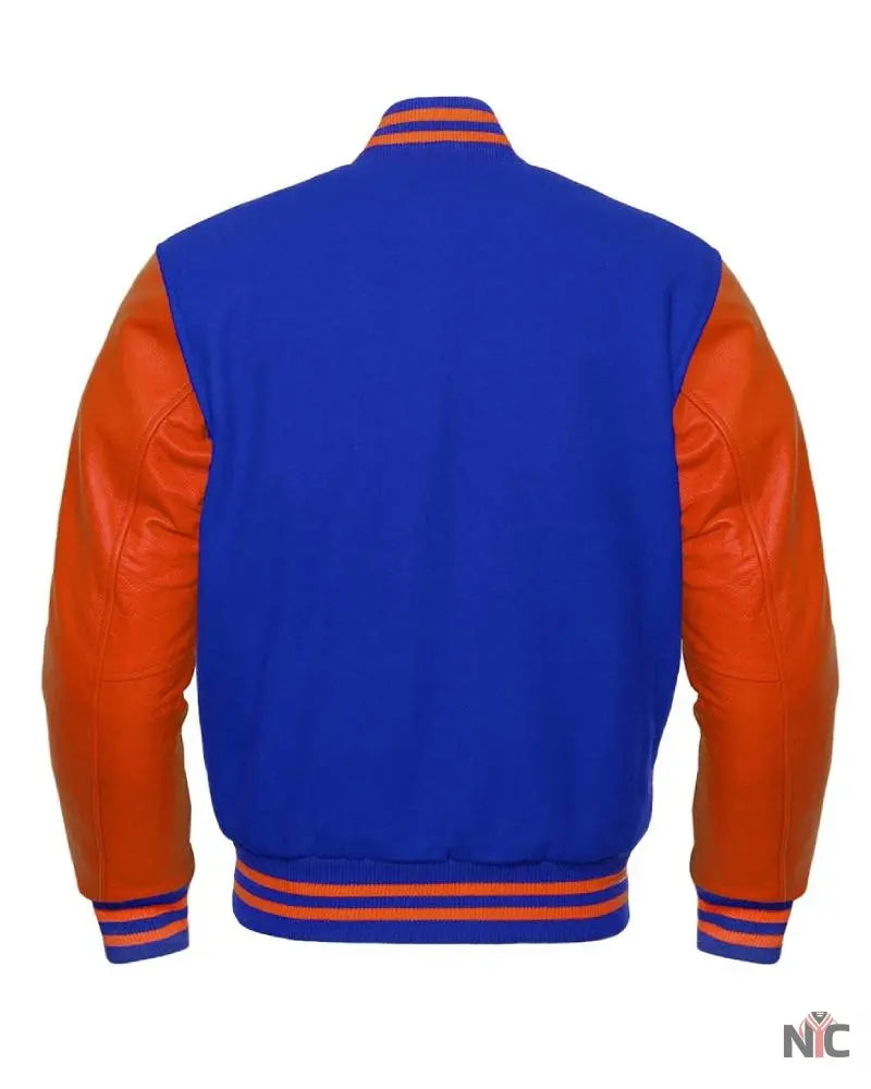 Orange And Blue Varsity Jacket NYC Jackets