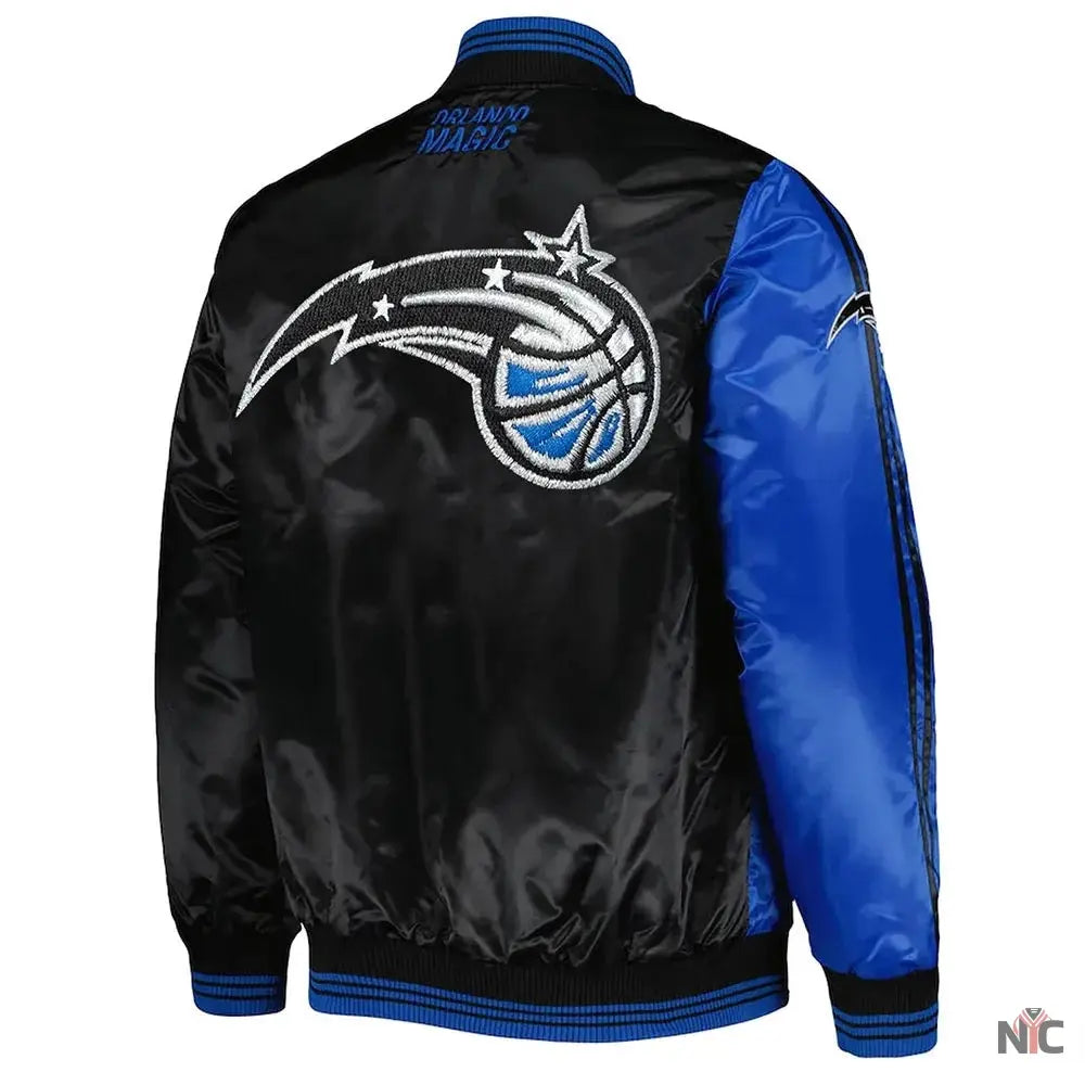 Orlando Magic Fast Break Blue and Black Satin Jacket NYC Jackets