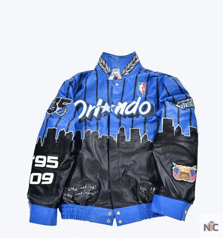Orlando Magic x Jeff Hamilton NBA Blue Varsity Jacket NYC Jackets