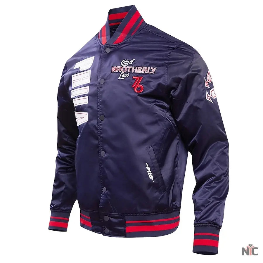 Philadelphia 76ers 2024 City Edition Satin Full-Snap Jacket NYC Jackets