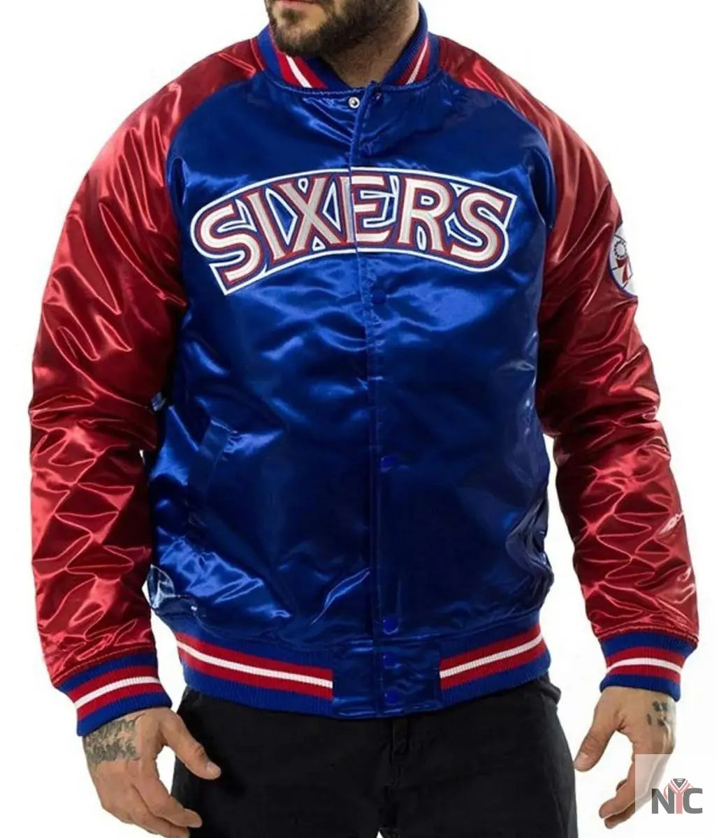 Philadelphia 76ers NBA Tough Season Satin Jacket NYC Jackets