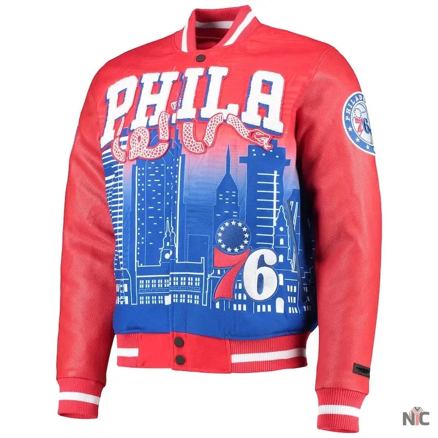 Philadelphia 76ers Red Finals Champions Varsity Full-zip Jacket NYC Jackets