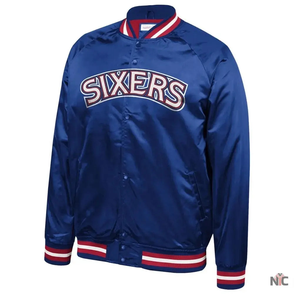 Philadelphia 76ers Sixers Satin Full-Snap Jacket NYC Jackets