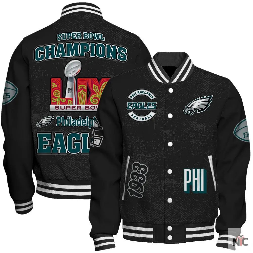 Philadelphia Eagles Super Bowl LIX Champions 2024 Winning Spirit Varsity Jacket NYC Jackets