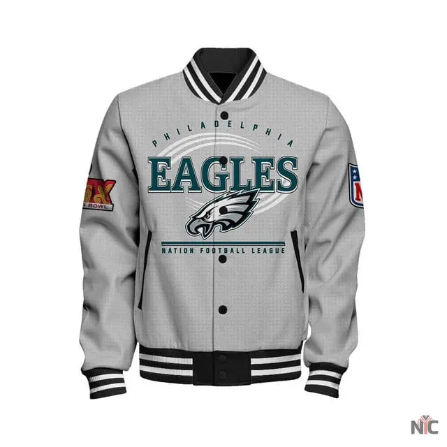 Philadelphia Eagles Super Bowl LIX Glory Varsity Jacket NYC Jackets