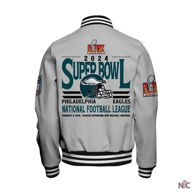 Philadelphia Eagles Super Bowl LIX Glory Varsity Jacket NYC Jackets
