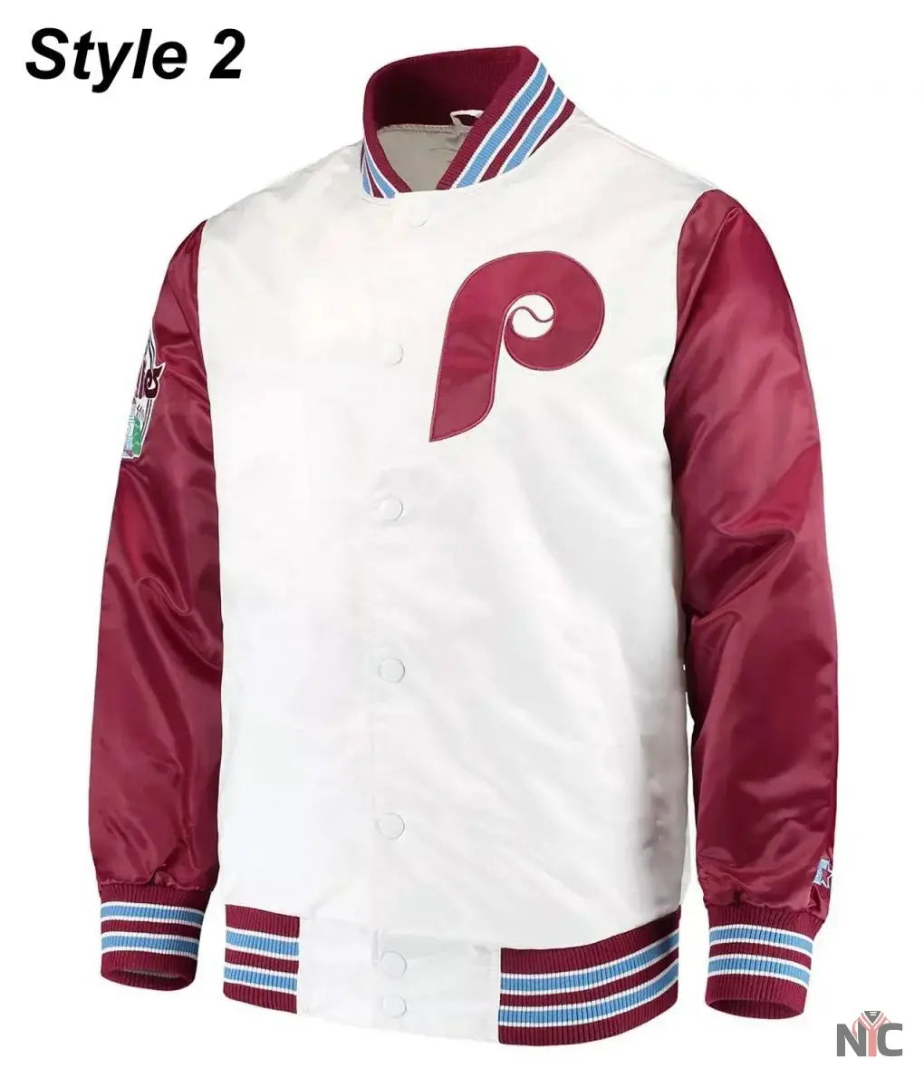 Philadelphia Phillies Bomber Satin Jacket NYC Jackets