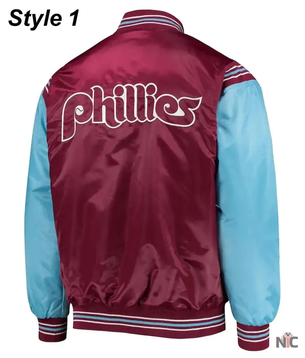 Philadelphia Phillies Bomber Satin Jacket NYC Jackets