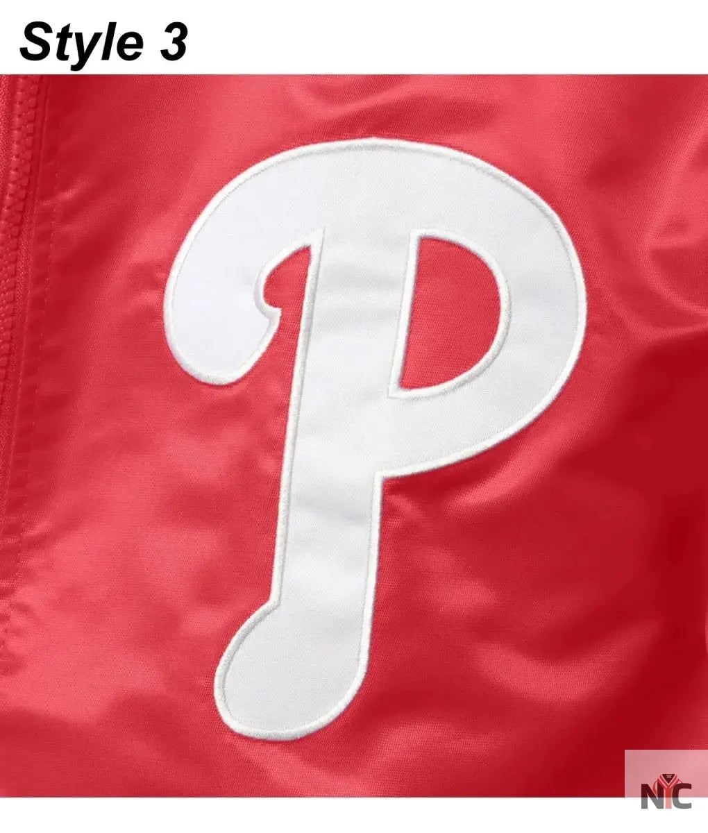 Philadelphia Phillies Bomber Satin Jacket NYC Jackets