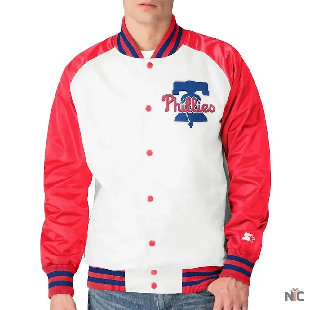 Philadelphia Phillies Clean-Up Hitter Satin Jacket NYC Jackets