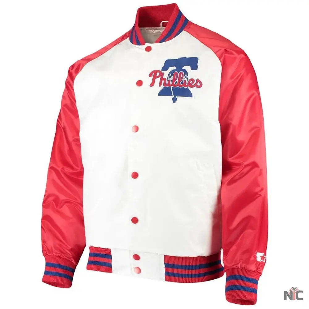 Philadelphia Phillies Clean-Up Hitter Satin Jacket NYC Jackets