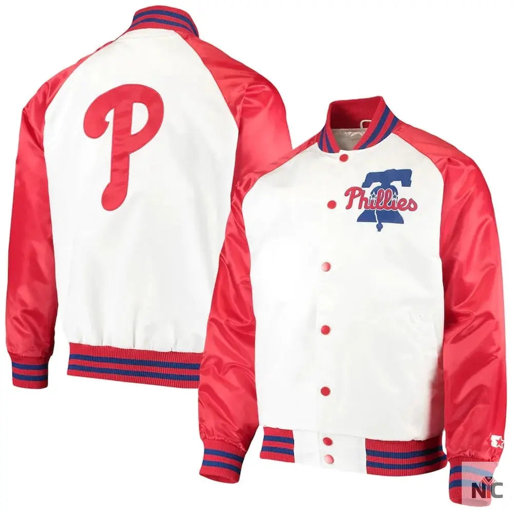 Philadelphia Phillies Clean-Up Hitter Satin Jacket NYC Jackets