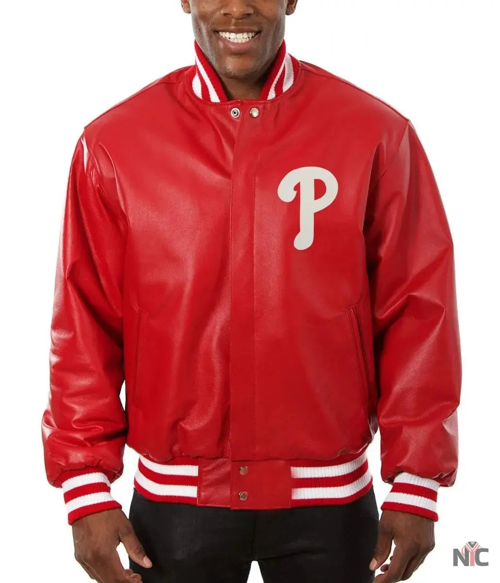 Philadelphia Phillies Letterman Leather Jacket NYC Jackets