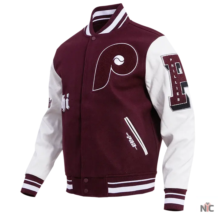 Philadelphia Phillies Old English Varsity Jacket NYC Jackets