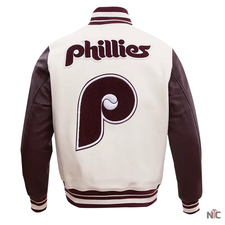 Philadelphia Phillies Retro Classic Rib Wool Varsity Jacket NYC Jackets