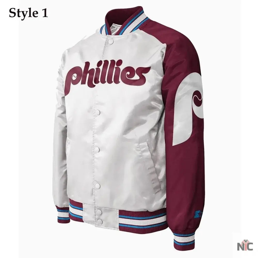 Philadelphia Phillies Satin Jacket NYC Jackets