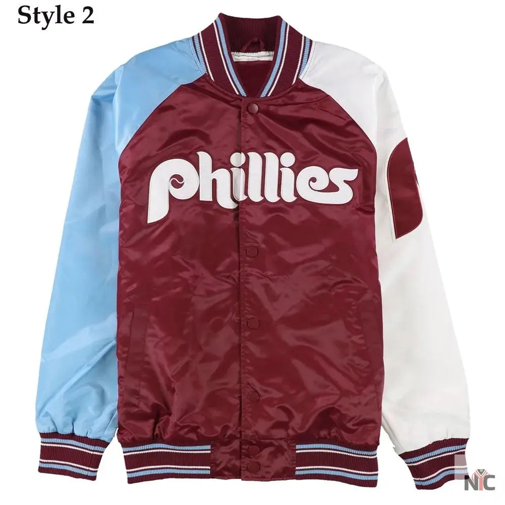 Philadelphia Phillies Satin Jacket NYC Jackets