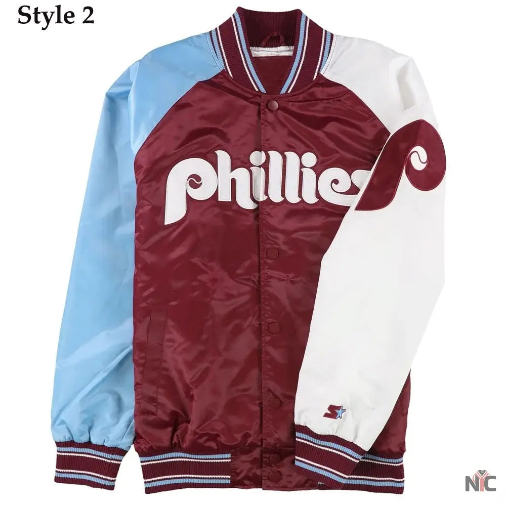 Philadelphia Phillies Satin Jacket NYC Jackets