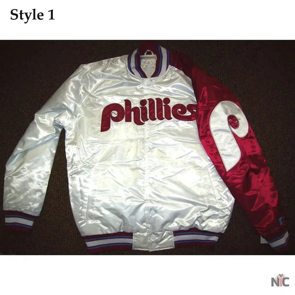Philadelphia Phillies Satin Jacket NYC Jackets
