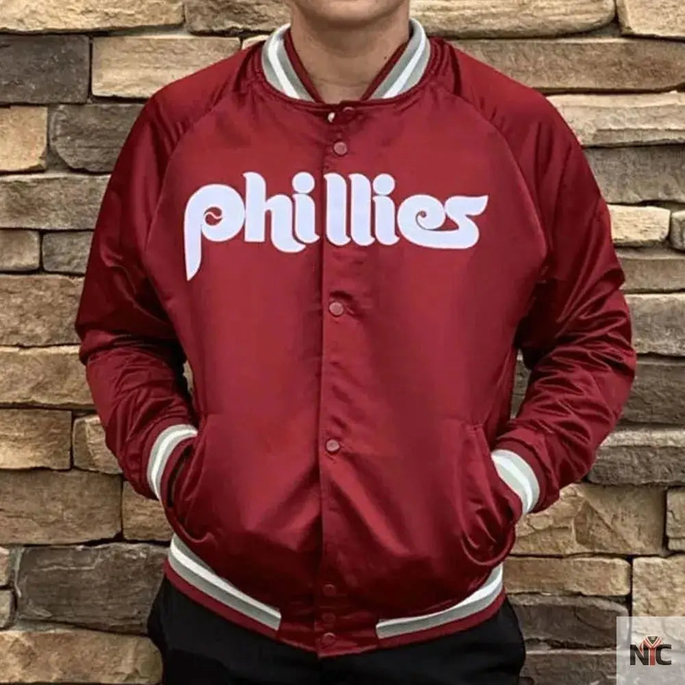Philadelphia Phillies Satin Raglan Full-Snap Jacket NYC Jackets