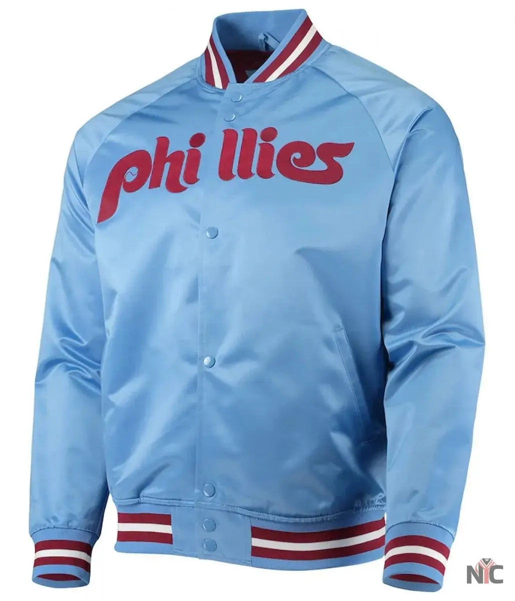 Philadelphia Phillies Satin Raglan Full-Snap Jacket NYC Jackets