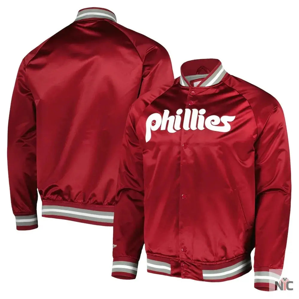 Philadelphia Phillies Satin Raglan Full-Snap Jacket NYC Jackets