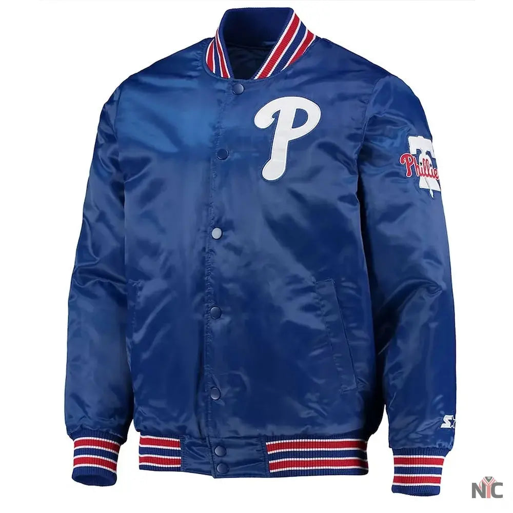 Philadelphia Phillies The Diamond Royal Satin Jacket NYC Jackets