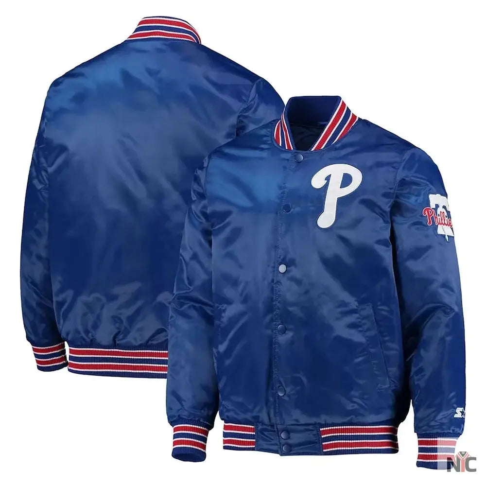 Philadelphia Phillies The Diamond Royal Satin Jacket NYC Jackets