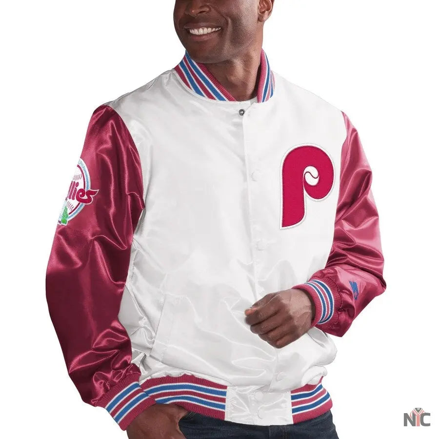 Philadelphia Phillies The Legend White Satin Jacket NYC Jackets