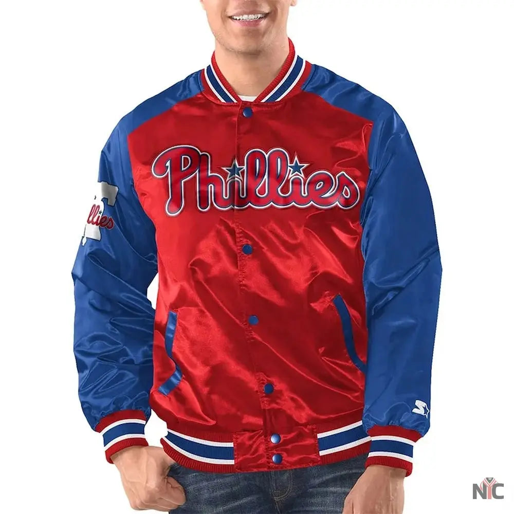 Philadelphia Phillies Varsity Satin Jacket NYC Jackets