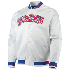 Philadelphia 76ers Sixers Satin Full-Snap Jacket