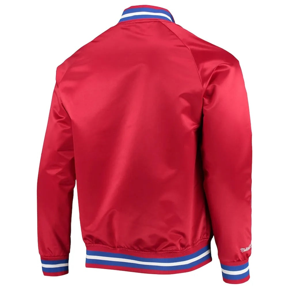 Philadelphia 76ers Sixers Satin Full-Snap Jacket